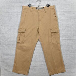 Old Navy "The Broken In" Wide Leg Baggy Loose Fit Beige Khaki Cargo Pants36x30